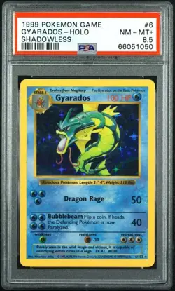 Pokemon Gyarados Holo Shadowless EN 6/102 Base Set PSA 8,5 Pop 13 RARE - Image 1