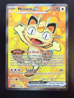 NM English Pokemon Perfect Order Meowth Ex Full Art (107/088). - Image 1