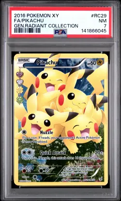 2016 Pokemon XY Generations Radiant Collection Full Art/Pikachu RC29 PSA 7 3 - Image 1