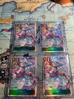 Bandai One Piece Card Game OP-03 Uta OP03-036 Foil Full Art Cards Lot of 4 - Image 1