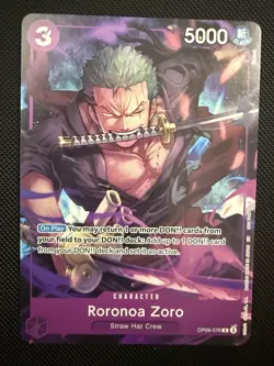 One Piece CCG Zoro OP09-076 Alternate Art Promo - Image 1