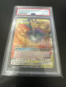 2019 Pokemon Sun & Moon Moltres Zapdos Articuno GX Hidden Fates 44/68 PSA 8 - Image 2