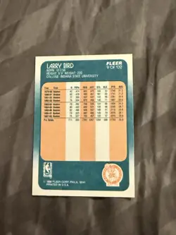 Larry Bird 1988 88-89 Fleer #9 - Image 2