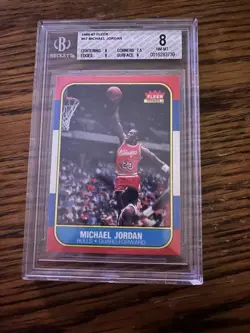 Fleer 1986-87 Michael Jordan #57 Chicago Bulls Basketball Card BGS 8 - Image 1