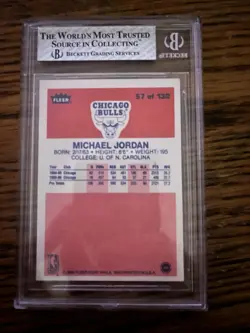 Fleer 1986-87 Michael Jordan #57 Chicago Bulls Basketball Card BGS 8 - Image 2