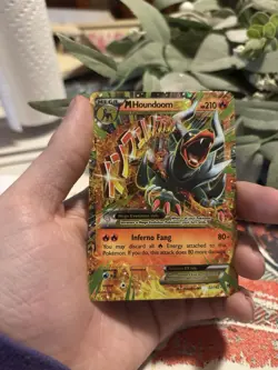 Pokemon M Houndoom EX Ultra Rare Mega Full Art Holo Card Breakthrough 22/162 - Image 1
