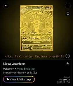 Pokemon TCG Mega Lucario EX Mega Evolution Holo Rare Card 188/132 ME01 - Image 5