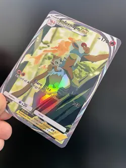 Pokemon TCG Custom Pocket Style Infernape EX Holo Immersive Rare - Fan Art - Image 3