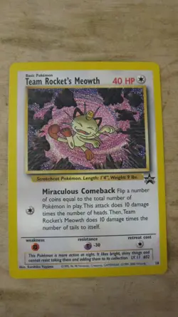 Team Rocket's Meowth #18 - Black Star Promo WOTC Pokemon TCG - Image 1