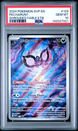 2024 POKEMON SHROUDED FABLE POKEMON CENTER ETB PROMO SVP #129 PECHARUNT PSA 10 - Image 1