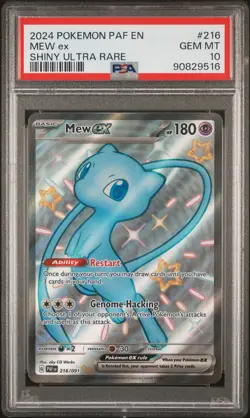 2024 POKEMON PAF EN-PALDEAN FATES SHINY ULTRA RARE #216 MEW EX PSA 10 - Image 1
