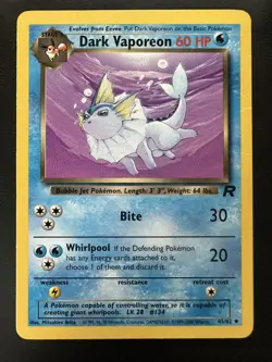 LP 45/82 Dark Vaporeon Pokemon Team Rocket - Image 1