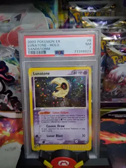 Pokemon EX Lunatone-Holo Sandstorm Rare #8 PSA 7 - Image 1