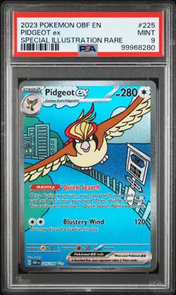 2023 POKEMON OBF EN-OBSIDIAN FLAMES SPECIAL ILLUSTRATION RARE PIDGEOT EX PSA 9 - Image 1