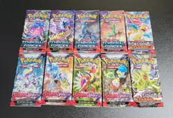10 Sealed Pokemon Packs - Obsidian Flames Temporal Forces Scarlet & Violet Base - Image 2