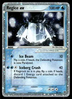 *THU NIGHT* Regice ex 98/106 Emerald Holo EX Rare - Image 1