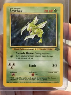 Pokemon TCG Scyther Jungle 10/64 Holo Unlimited Holo Rare - Image 1