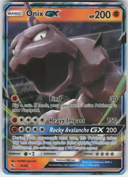 Onix GX 36/68 Holo GX Rare Hidden Fates Pokemon Near Mint - Image 1