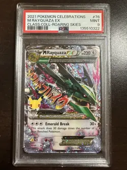 M Rayquaza EX 76/108 Pokemon Celebrations Classic PSA 9 MINT - Image 1
