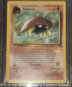KABUTO Gold W Stamp Pokemon Card - WOTC Promo - Fossil 50/62 - W Magazine! - Image 2