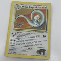 Pokemon TCG Erika's Dragonair Gym Heroes Rare Holo Card 4/132 Swirl LP MP WOTC - Image 2