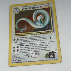 Pokemon TCG Erika's Dragonair Gym Heroes Rare Holo Card 4/132 Swirl LP MP WOTC - Image 3