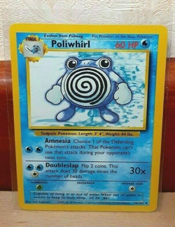 Poliwhirl Pokemon trading card. 38/102. Water type card. Stage 1. - Image 3