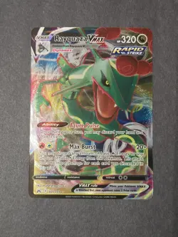 Pokemon TCG Rayquaza VMAX Rapid Strike Crown Zenith Holo Ultra Rare Card 102/159 - Image 1