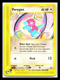 💥 PORYGON Pokemon 2003 TCG Card (AQUAPOLIS ) # 103a/147 Non Holo Vintage Rare - Image 1