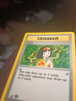 Erika 100/132 Gym Heroes 1st Edition Rare Trainer Pokemon Non Holo 2000 WOTC Hp - Image 3