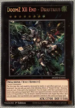 YuGiOh! DoomZ XII End - Drastrius DOOD-EN045 Secret Rare 1st Edition - Image 1