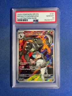 2025 POKEMON DRI EN-DESTINED RIVALS #191 TEAM ROCKET'S HOUNDOOM PSA 10 Gem Mint - Image 1