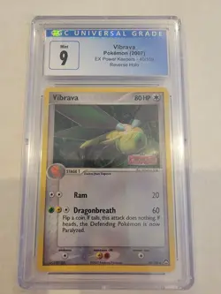 Pokemon card EX Power Keepers Vibrava 40/108 Reverse Holo CGC 9 Mint - psa bgs - Image 1