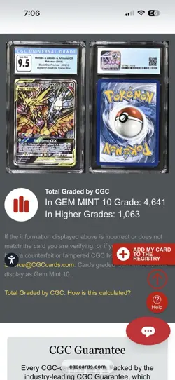 2019 POKEMON PROMO #SM210 MOLTRES & ZAPDOS & ARTICUNO GX CGC 10 GEM MINT. - Image 3