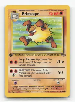 Pokemon TCG - Primeape 43/64 Lightly Played Uncommon Jungle 1st Edition - Image 1