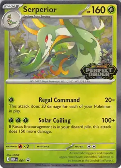 Serperior 064 Rare Perfect Order Pre-Release Pokemon Near Mint (Stamped) - Image 1