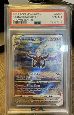Pokemon 2023 Darkrai VSTAR GG50 Full Art Crown Zenith GEM MINT PSA 10 - Image 1