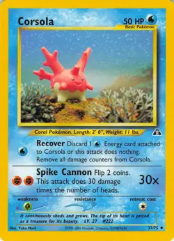 Corsola - 37/75 Neo Discovery - Pokemon TCG - 2001 - Image 1