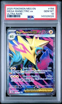 Mega Manectric Ex Pokemon Meg En-Mega Evolution 158 NM PSA 10 - Image 1