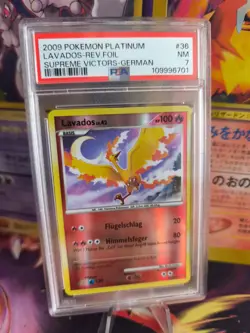 Pokemon Card Lavados Moltres Supreme Victors Reverse Holo 2009 Deutsch PSA 7 - Image 1