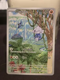 Meditite Stellar Crown Pokemon TCG Card Illustration 153/142 - Image 1