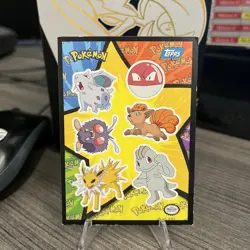 1999 Topps Pokemon Movie Edition Sticker Card Puzzle Jolteon Machop Blue Label - Image 1