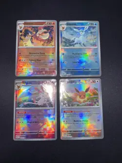 Lot Of 4 Eeveeloution Master Ball Cards From Pokemon Prismatic Evolutions Nm/m - Image 1