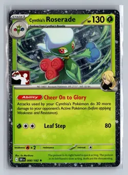 Cynthia's Roserade Rare Prize Pack Series Cards 008/182 NM Holo - Image 1