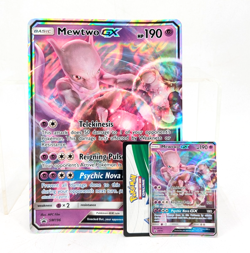 2019 Pokemon Mewtwo GX Black Star Promo Jumbo & Standard Cards Pair - Image 1