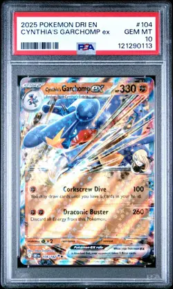 2025 POKEMON DRI EN-DESTINED RIVALS #104 CYNTHIA'S GARCHOMP EX PSA 10 - Image 1