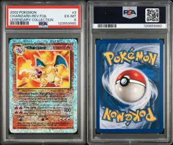 Pokemon 2002 Legendary Collection #3 Charizard Reverse Foil PSA 6 - Image 3