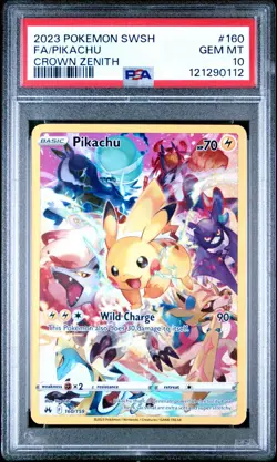 2023 Pokemon Pikachu 160/159 Crown Zenith Full Art Secret Rare PSA 10 Gem Mint - Image 1