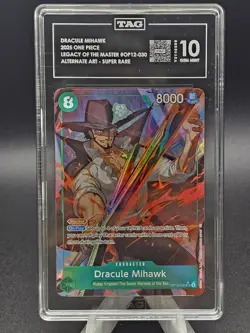 2025 One Piece OP12 Dracule Mihawk Alternate Art TAG 10 - Image 1