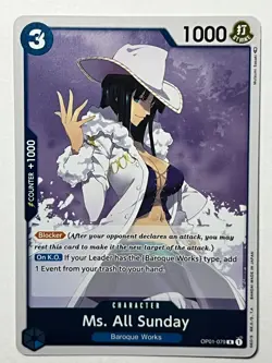 Ms. All Sunday OP01-079 Romance Dawn Pre Errata/1st Edition Foil One Piece Card - Image 2